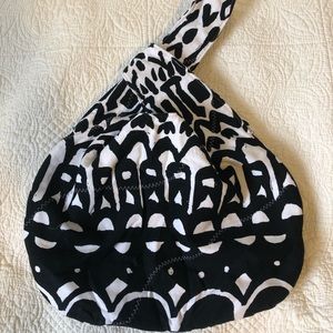 Rare Hobo tribal cotton black white medium handbag